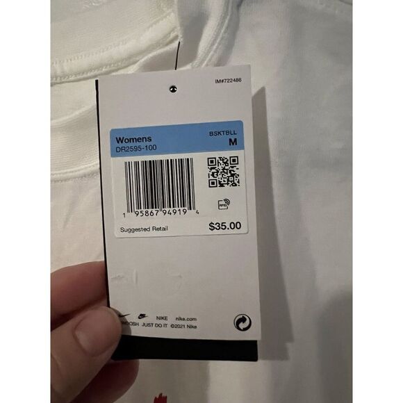 Nike DR2595-100 Women's White Together We Fly Short Sleeve T-Shirt Size Medium - Picture 5 of 6